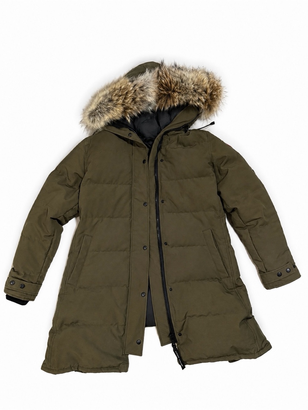 Canada Goose Olive Down-Fill Parka with Fur-Trim Hood